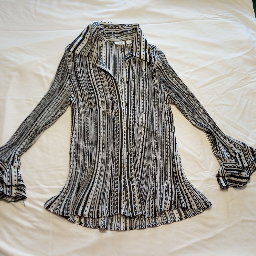 Cato Striped Black and White Women's Top